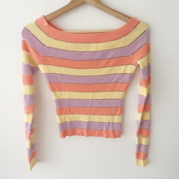 NWOT Intermix Delia Striped Knit Top Size S - Picture 5 of 6